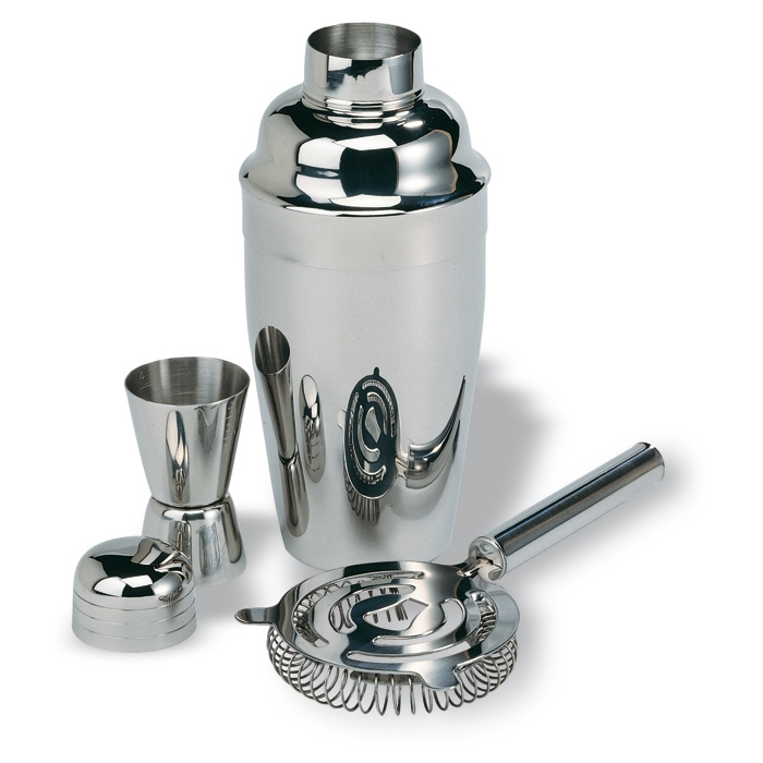 Chroomkleurige cocktailset