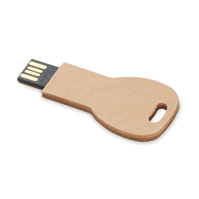 USB van papier in de vorm van een sleutel. Levertijd: vanaf 14 werkdagen.