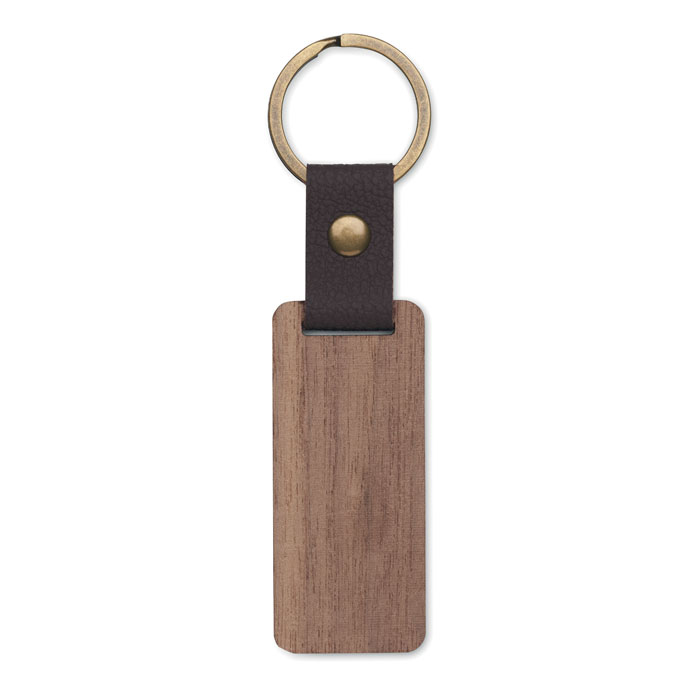 Sleutelhanger notenhout en PU