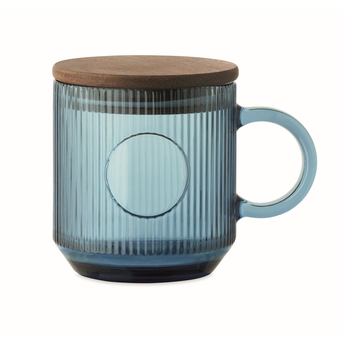 Glazen mok met ribbels 300ml