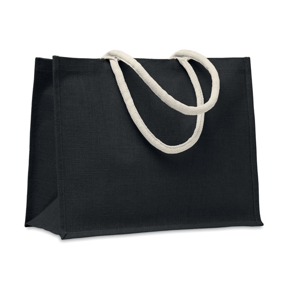Jute tas met katoenen hengsels