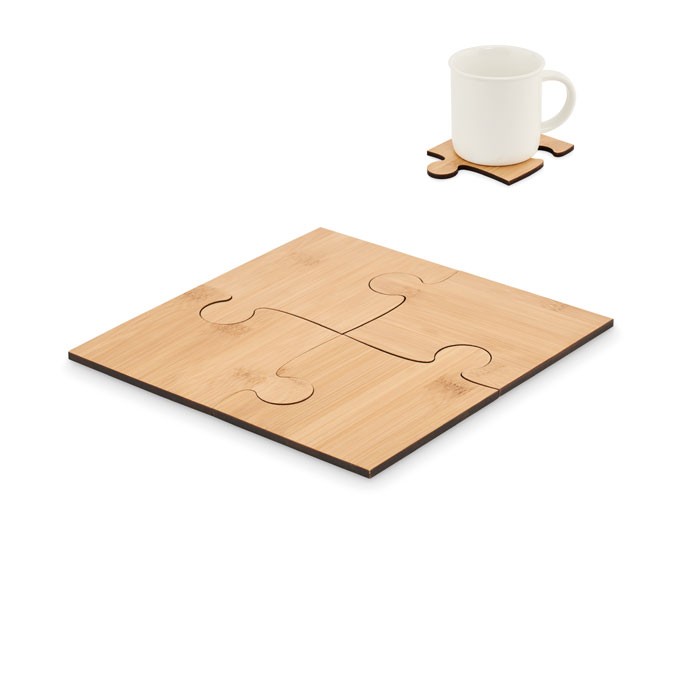 Set van 4 puzzel onderzetters