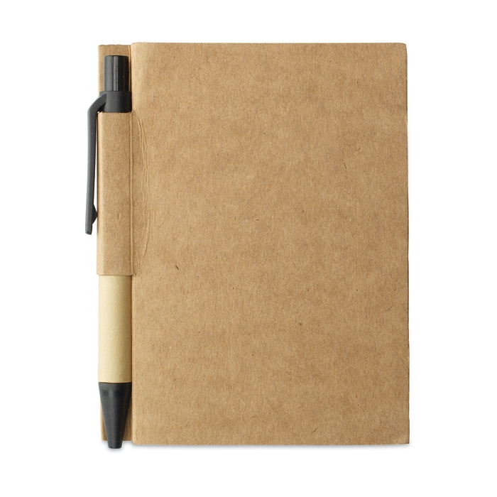 Notitieblok en gerecyclede pen