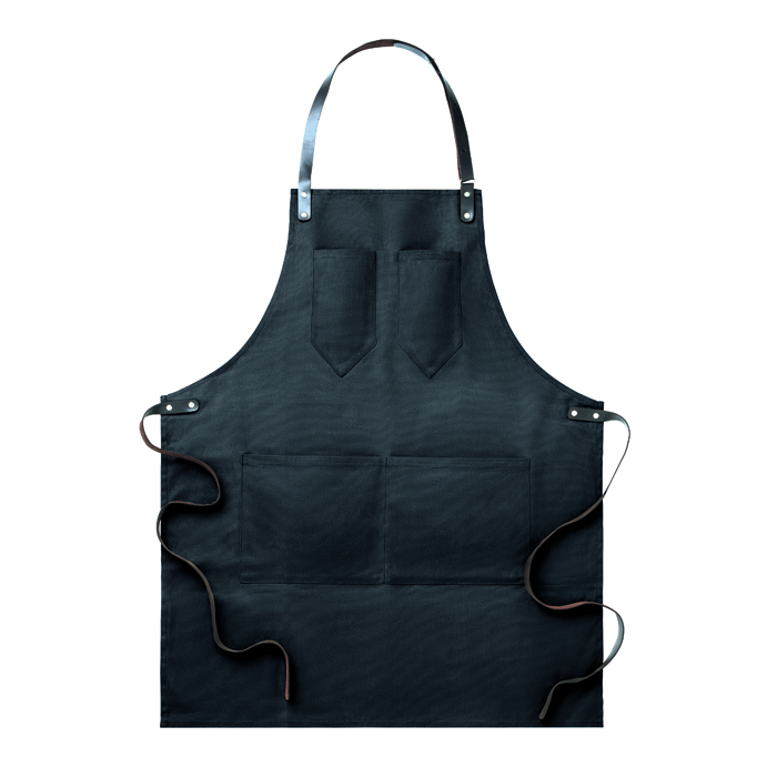 Canvasschort met leren details