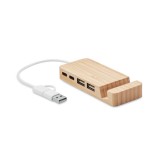 Bamboe USB hub 4 poorten