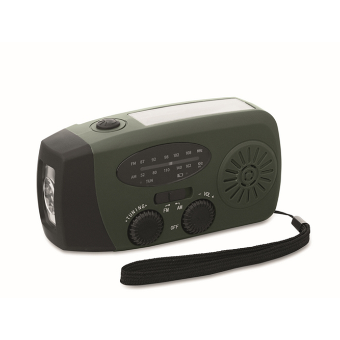 Draagbare radio met LED lamp