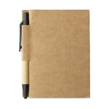 Notitieblok en gerecyclede pen