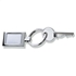 Luxe metalen sleutelhanger - glanzend zilver