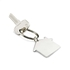 Metalen sleutelhanger huis - mat zilver