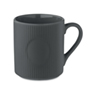 Geribbelde keramische mok 340ml - donker grijs