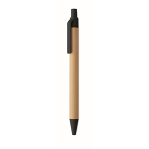 Bamboe balpen met drukknop - zwart