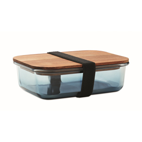 Glazen lunchbox 800ml - transparant blauw