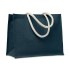 Jute tas met katoenen hengsels - blauw