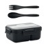 Lunchdoos met bestek in PP - zwart