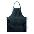 Canvasschort met leren details - zwart