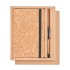 A5 kurk notitieboek balpen set