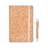 A5 kurk notitieboek balpen set